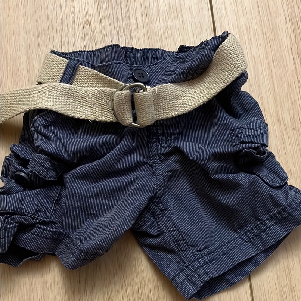 Koala Kids Blue and Tan Cargo Shorts with Belt